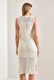Women's Square Patterned Knitwear Dress - 3