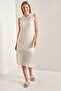Women's Square Patterned Knitwear Dress - 5