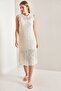 Women's Square Patterned Knitwear Dress - 6