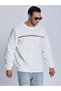 Paris Printed White Crew Neck Unisex Oversize Sweatshirt