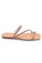 Capone Stoned 3-Striped Flat Heel Quilted Nude Women's Slippers - 6
