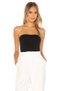 Women's Black Strapless Jersey Crop Top