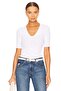 Women's White V-Neck Jersey Short Sleeve Blouse