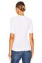 Women's White V-Neck Jersey Short Sleeve Blouse - 2