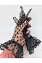 Lara Polka Dot Evening Dress Bridal Gloves Black