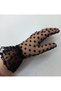 Lara Polka Dot Evening Dress Bridal Gloves Black - 3