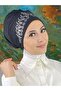 نموذج الأميرة غطاء رأس أسود مرصع بأحجار فضية