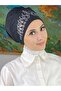 نموذج الأميرة غطاء رأس أسود مرصع بأحجار فضية - 5