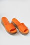 Women's Straw Patterned Wedge Heeled Slippers