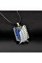 Blue Attack On Titan Wings Of Liberty Anime Leather String Necklace - 3