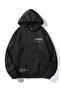 The Happiest Sweatshirt - Black Printed Oversize Ribbon Hoodie