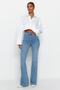Light Blue High Waist Flare Jeans TWOAW24JE00087 - 3