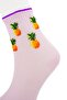 Pack of 6 Women's Pineapple Patterned Colorful Quality College Socks - 4
