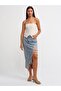 80541 Long Denim Skirt with Large Laser Front-Tint