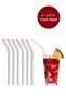 Transparent 6-Piece Curved Glass Straw Cleaning Brush, Heat Resistant Straw and Brush - 2