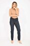 Women's Navy Blue Large Size 5 Pocket Lycra Jeans 65n36681 - 5