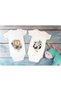 Special Design Licensed Cute Lion Panda Double Baby Bodysuit White 2-Piece Baby Bodysuit