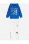 Unisex Looney Tunes Printed Hooded Sweatshirt and Tracksuit Kids Top and Bottom Set - 4