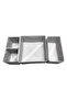 4 Piece Striped Gray Organizer - Drawer, Cabinet and Table Top Organizer - 4