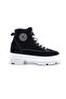 Black Suede Women's Ankle Shoes with Rubber Laces