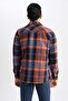 Regular Fit Polo Neck Checked Lumberjack Long Sleeve Shirt A7070Ax23Au - 6