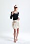 women's square neck black long sleeve blouse - 6