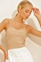 Women's Beige Crop Strap Blouse ALC-X10111 - 4