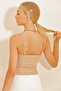 Women's Beige Crop Strap Blouse ALC-X10111 - 5