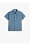Linen Shirt Short Sleeve Pocket Detailed