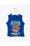 Printed Blue Cotton Athlete T-shirt