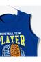 Printed Blue Cotton Athlete T-shirt - 2