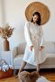 Adult Kimono Bathrobe, 100% Cotton 4 Layers Multi Muslin White - 3