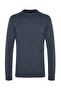 İndigo Unisex Fit Yünlü Bisiklet Yaka Reglan Kol Dokulu Triko Kazak TMNAW22KZ0290 - 6