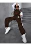 Brown California 97 Printed 3 thread Brown Zippered Sleeves and Hat White Tracksuit Set - 4