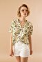 Regular Fit Patterned Short Sleeve Viscose Shirt - 3