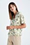 Regular Fit Patterned Short Sleeve Viscose Shirt - 6