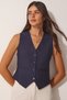 Women's Navy Blue V-Neck Stylish Ayrobin Vest TO00067 - 2