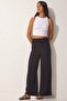 Women's Black Cotton Viscose Palazzo Trousers BV00076 - 3