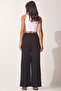 Women's Black Cotton Viscose Palazzo Trousers BV00076 - 5