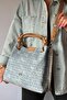 Large Size Knitted Detailed 4 Compartment Women's Shoulder Bag 4031-Gd Light Denim - 6