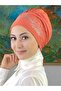 İhtişamlı Model Gümüş Taşlı Turuncu Bone - 5