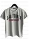 California Printed Unisex Gray Oversize T-shirt