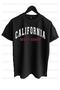 California Printed Unisex Black Oversize T-shirt