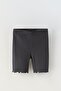 Black, Ribbed Children's Biker Leggings HB00890