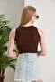 2-Piece Fitted Wide Piping Halter Neck Ribbed Flexible Knitted Crop Blouse Set - 6
