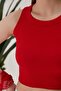 2-Piece Fitted Wide Piping Halter Neck Ribbed Flexible Knitted Crop Blouse Set - 4