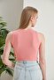 2-Piece Fitted Wide Piping Halter Neck Ribbed Flexible Knitted Crop Blouse Set - 7