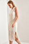 Women's Square Patterned Knitwear Dress - 8