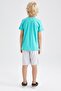 Boy's Printed Short Sleeve T-Shirt Shorts Set of 2 - 5