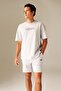 Comfort Fit Crew Neck Printed Short Sleeve Heavy Fabric T-Shirt A4003ax23hs